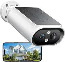Solar Security Cameras Wireless Outdoor - 2K Night Color Vision Cameras for Home
