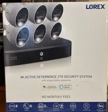 Lorex 4K Ultra HD 8-Channel DVR Security System 6 Active Deterrence Cameras 2TB-