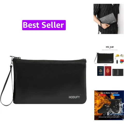 Fireproof Money Bag 6400℉, Fireproof Document Bags, Bank Cash Bag with Zipper...