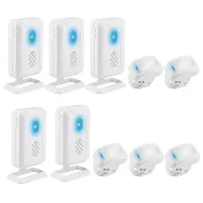 Wireless Motion Sensor Alarm Driveway Alert 918ft Long Range Entry Doorbell 5PCS