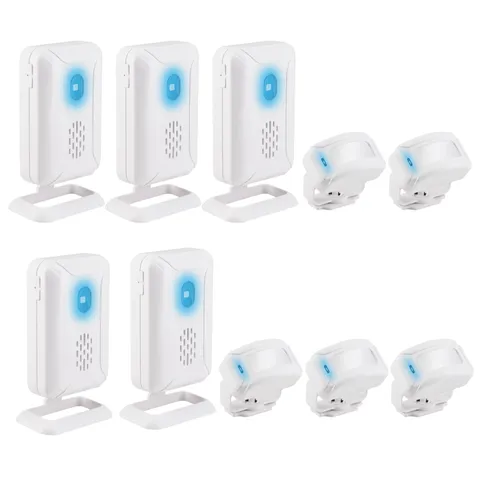 Wireless Motion Sensor Alarm Driveway Alert 918ft Long Range Entry Doorbell 5PCS