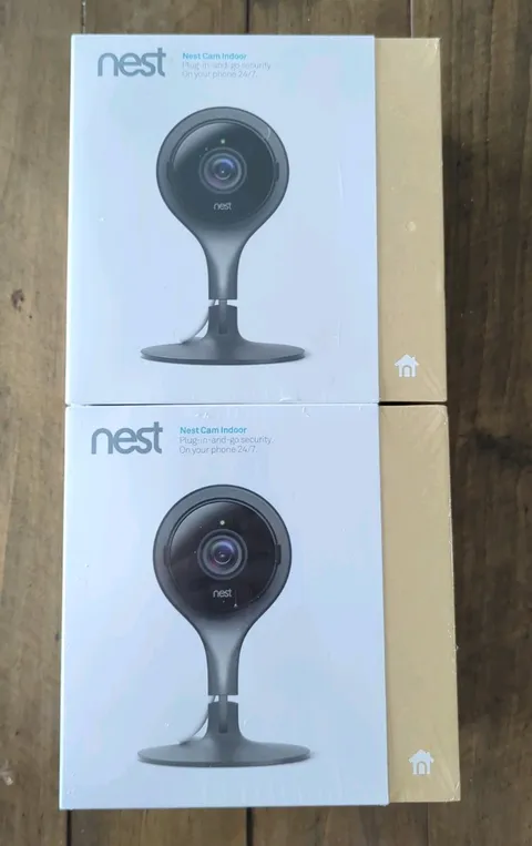 Two Google Nest Cam Indoor 1st Generation Wired NC1102ES NEW SEALED