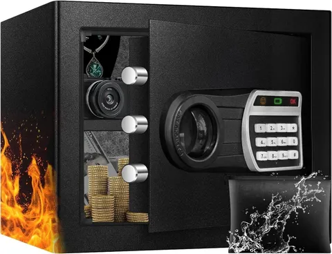 1.6 Cuft Fireproof Safe with LED Light & Alarm - Compact Security Solution