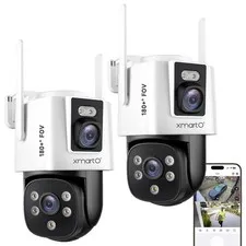 [Dual-CAM 180+° FOV] 6MP 2-in-1 WiFi Home Security Camera with AI Tracking, P...