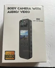 KSAD 1080P Body Camera Audio/Video Recording 180° Rotating Lens Black 256GB