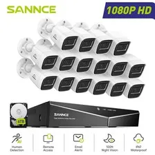 SANNCE 1080P Security Camera System 5in1 16CH DVR CCTV Outdoor Human Detection