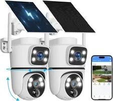 4MP Dual-Lens Solar Security Camera Outdoor PTZ