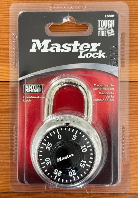 New Master Lock Padlock Combination Lock Anti-Shim 3-Digit Lock #1500D Black