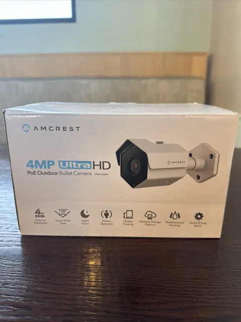 Amcrest 4MP UltraHD PoE Outdoor Bullet Camera, IP4M-1026EW White, New