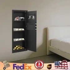 Fireproof Hidden Lock Wall Safe With Keys Cash Jewelry Superior Home Security