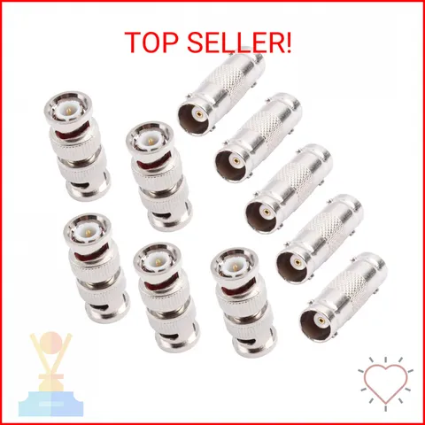 AIMHDUTY BNC Coupler Female to Female Connector 5-Pack and BNC Male to Male Adap