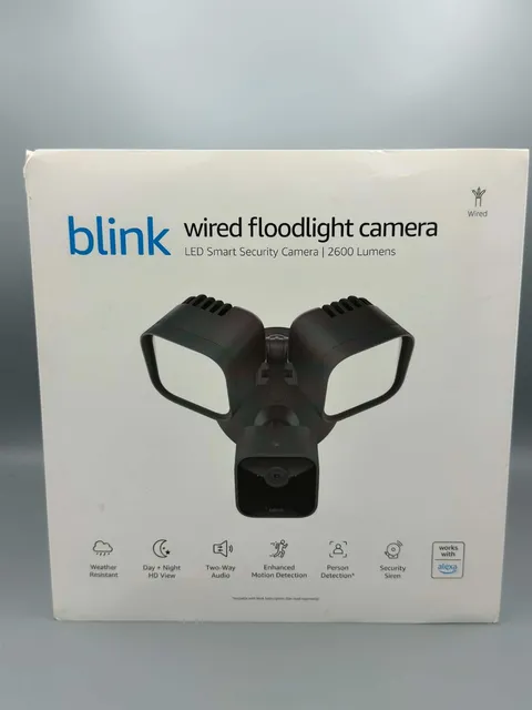 Blink Wired Floodlight Smart Security Camera 2600 Lumens Black