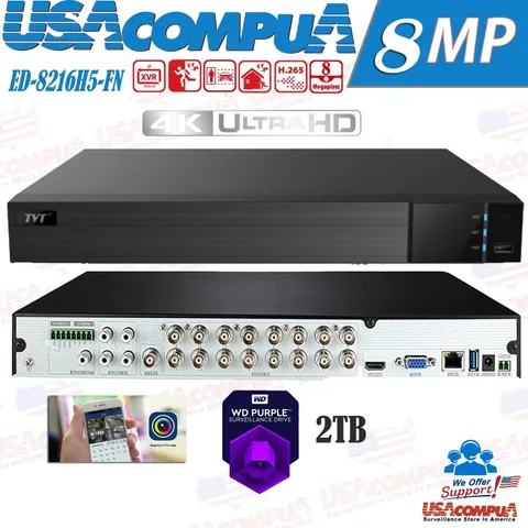 Titanium ED8216H5-FN 24CH (16CH BNC + 8CH IP) 4K Hybrid DVR H.265 NDAA Compliant