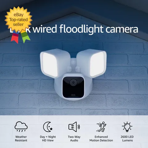 Wired Floodlight Camera Smart Security Camera 2600 Lumens HD Live View Motion...