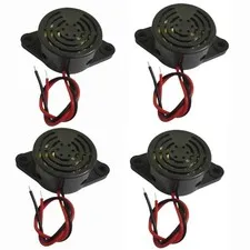 DC 3-24V Electronic Buzzer Alarm Sounder Continuous Beep 4Pcs (Black) SFM-27-I