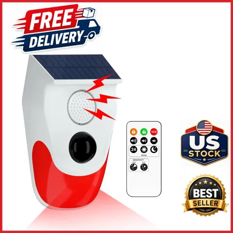 Motion Sensor Alarm Outdoor with Remote Control 3 Modes for Home Security