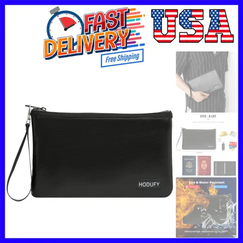 Fireproof Money Bag 2000℉, Fireproof Document Bags, Bank Cash Bag with Zipper...