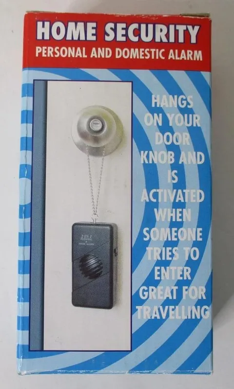 Home Security Personal & Domestic Alarm Great for Travelers - Hangs On Door Knob