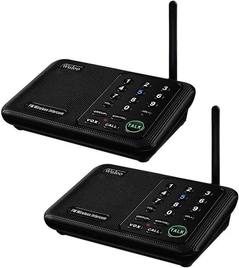 Wuloo WL666 Wireless Intercoms 1 Mile 10 Channel 3 Code System 2 Pack