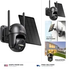 SEHMUA Solar Security Cameras Wireless Outdoor, 2K 360° View Battery Powered ...