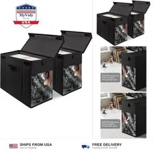 2 Pack Comic Book Storage Box with Lid for Modern Age, Collapsible Magazine O...