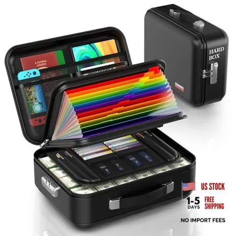 Fireproof Document Box with Combination Lock, Fireproof Water Resistant Hard
