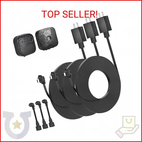 3pack 30ft Weatherproof Power Cable and Adapter for Blink Outdoor 4 (4th Gen), B