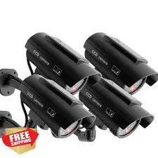 F FINDERSandCO Solar Fake Security Camera Black 4pk