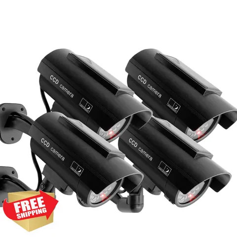 F FINDERSandCO Solar Fake Security Camera Black 4pk