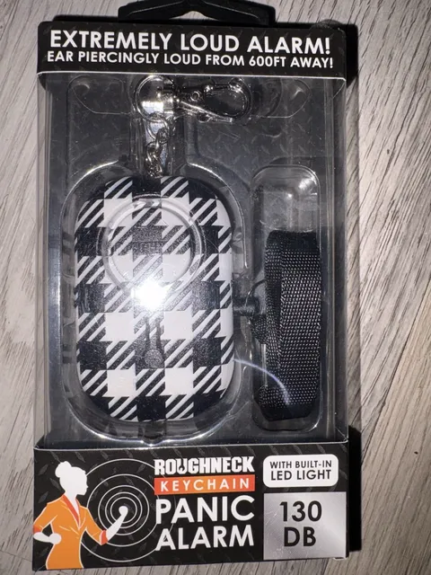 Rough Neck Personal Panic Alarm Keychain with LED Light Stocking Stuffer