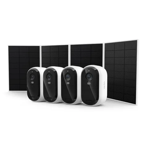 Arlo Essential (3rd Gen) HD Outdoor Security Cameras w/ Solar Panels, 4pk