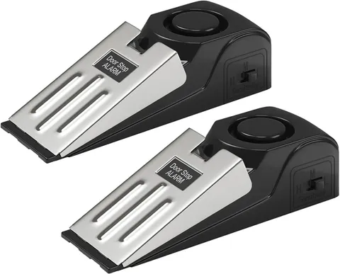 2 Pack Door Stop Alarm 120Db Loud Siren Portable Anti-Slip Security Door Wedges