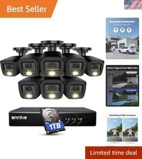 3K Lite Wired Security Camera System with AI Human/Vehicle Detection & 1TB HDD