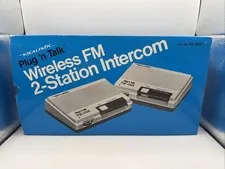 Vintage Realistic Plug`n Talk Wireless FM 2-Station Intercom System 43-207C NEW