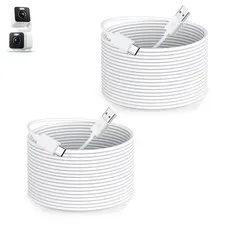 2 PCS 16 FT Power Cable For WYZE Duo Cam Pan V4 Camera Long USB C Ext Cord