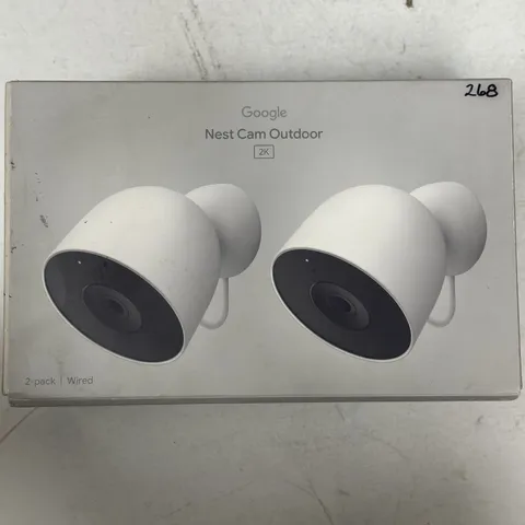 Google Nest Cam Outdoor Wired 2K Video 2 Pack - New/Open Box