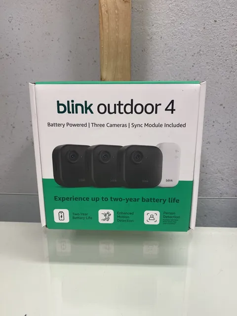 Blink Outdoor 4 Wi-Fi Outdoor 3 Camera Security System Black w/Sync Module NEW