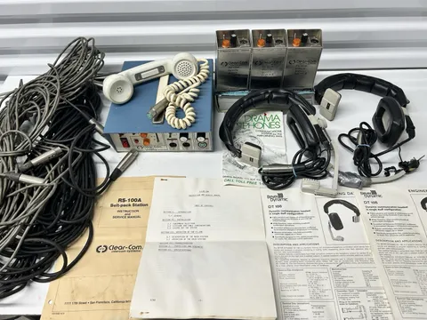 Clear-Com CS-200 Intercom System RS-100A DT108 Headsets Cables Manuals Tested