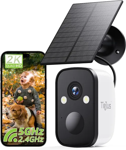 2K Solar Security Cameras Wireless Outdoor, 5G/2.4G Dual Wifi