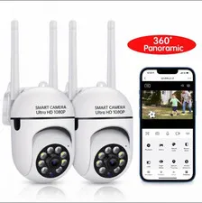 2pcs 1080p HD Security Wifi 360º Cameras With Motion Detection & Two Way Audio