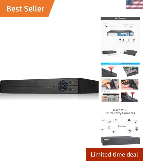 Effortless 4CH 1080P Security DVR/NVR with Motion Detection & USB Backup Options
