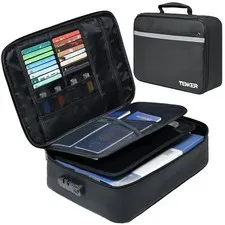 Fireproof Water-Resistant Document Storage Bag with Lock TSA Compliant