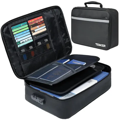 Fireproof Water-Resistant Document Storage Bag with Lock TSA Compliant