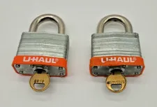 Pair of U Haul MOVER'S PADLOCKS 2" Single Keys