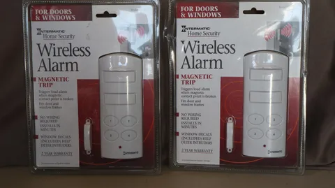 (2) Intermatic Wireless Window/Door Alarm White Ultra Loud 130db Home Security t