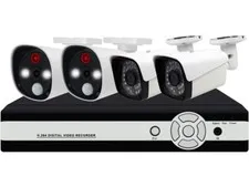4CH Smart PIR Alarm Night Vision CCTV KIT w/1TB Hard Drive, facial recognition