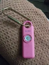 Birdie Women's Self Defense Siren Alarm Safety Tool Blossom Pink Brass Keychain