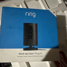 Ring Stick Up Cam Plug-In 1080p Wi-Fi Indoor/Outdoor Alexa Black Camera