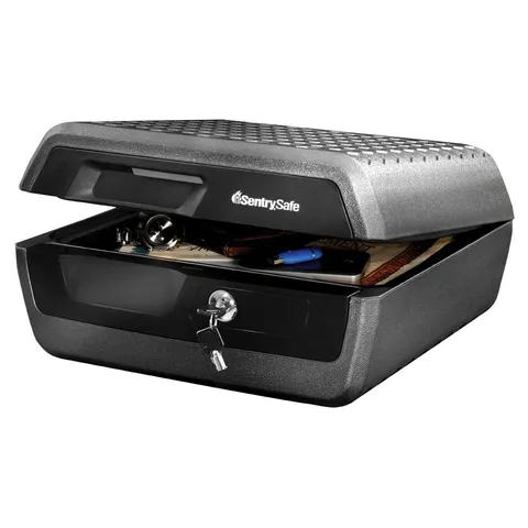 Fireproof and Waterproof Document Safe with Key Lock, Lock Box for Cash, Pass...