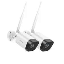 2 Pack 2K Add-On Wi-Fi Outdoor Cameras, 3MP Wireless Surveillance IP Cameras ...